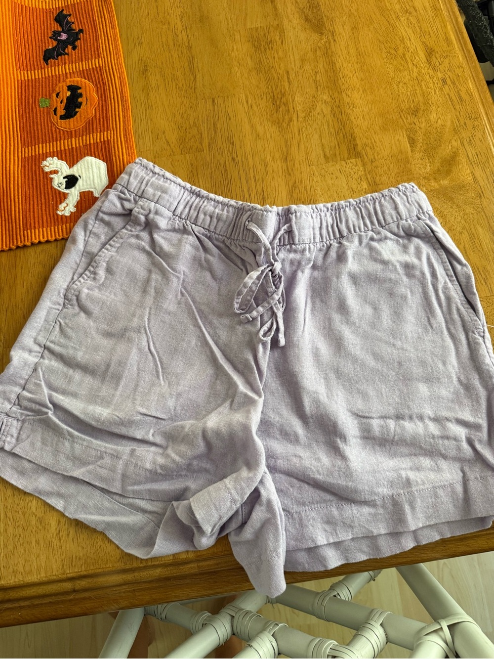 GAP Light Lavender High-Waist Drawstring Shorts